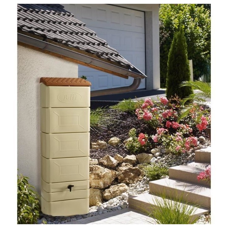 Récupérateur d'eau mural - BELLI - 300 L - Beige
