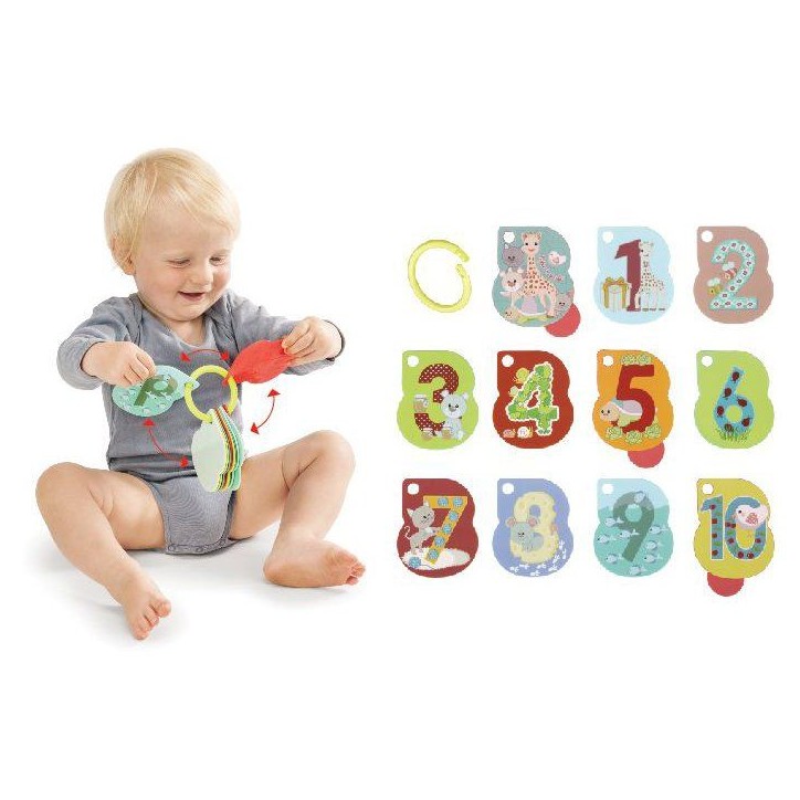 Imagier - SOPHIE LA GIRAFE - Numerogolo - Cartes a chiffres - Couleurs vives - Anneau ouvrant Imagier - SOPHIE LA GIRAFE - Numerogolo - Cartes a chiffres - Couleurs vives - Anneau ouvrant