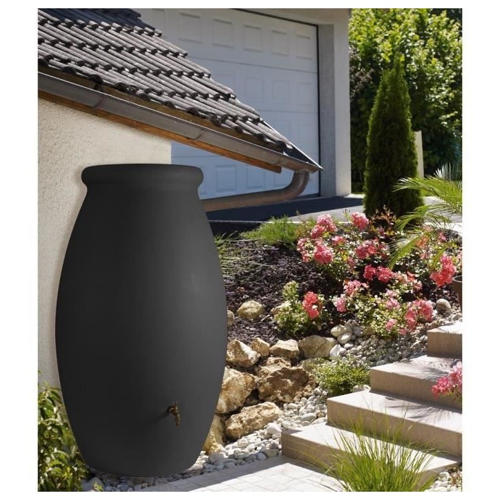 Récupérateur d'eau Jarre rotomoulé - BELLI - 1000 L - Anthracite Récupérateur d'eau Jarre rotomoulé - BELLI - 1000 L - Anthracite