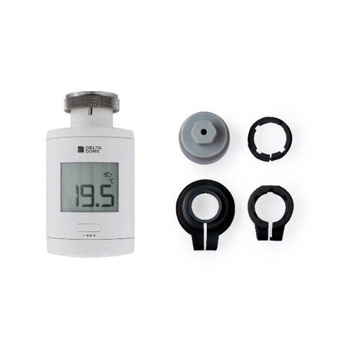 Tete Thermostatique TRV 1.0 et adaptateurs - Delta Dore - TRV 1.0 Adapt - Chauffage connecté - Programmation - Contrôle vocal Tete Thermostatique TRV 1.0 et adaptateurs - Delta Dore - TRV 1.0 Adapt - Chauffage connecté - Programmation - Contrôle vocal