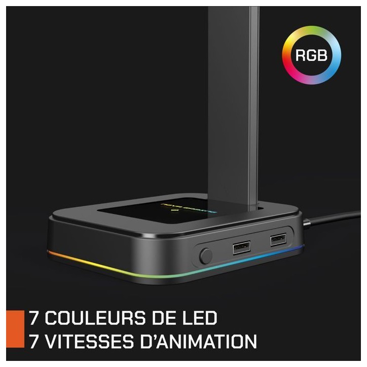 Support de casque gaming - NOVA GAMING - Hydra - Support universel - LED RGB - Noir Support de casque gaming - NOVA GAMING - Hydra - Support universel - LED RGB - Noir