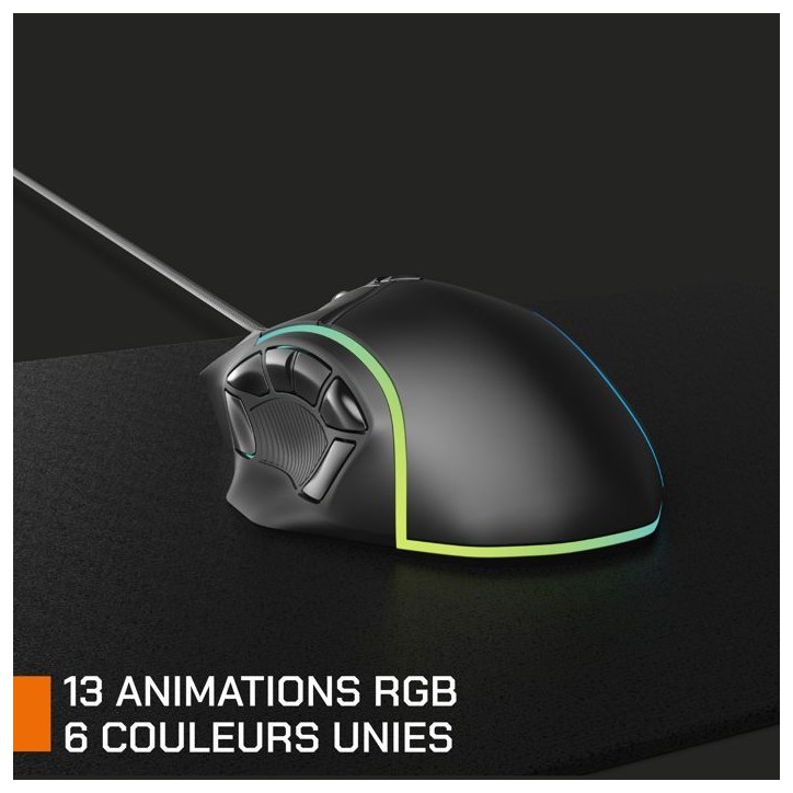 Souris gamer - Filaire - Nova Gaming - Virgo - LED RGB - Noir Souris gamer - Filaire - Nova Gaming - Virgo - LED RGB - Noir