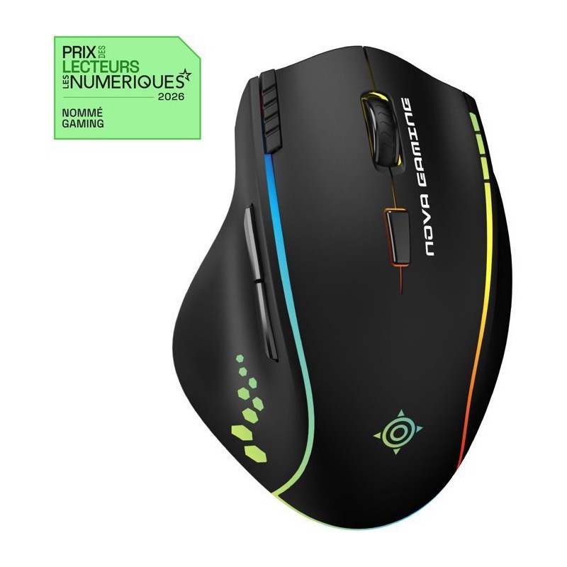Souris gaming - Sans fil - Nova Gaming - Persee - Noir