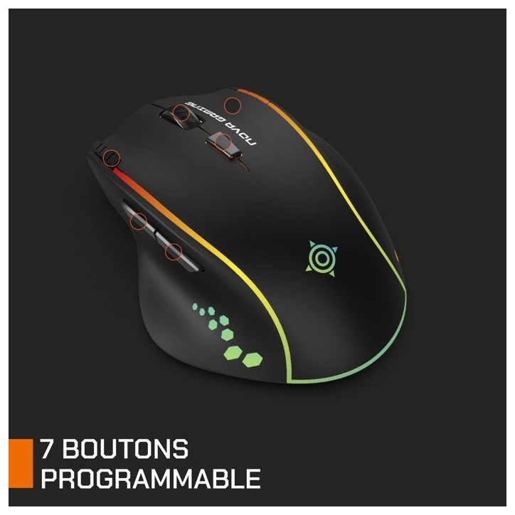 Souris gaming - Sans fil - Nova Gaming - Persee - Noir Souris gaming - Sans fil - Nova Gaming - Persee - Noir