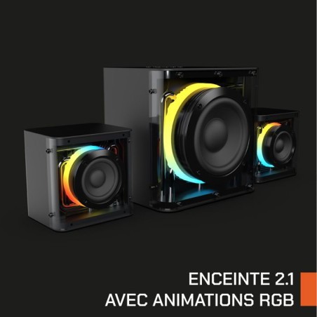 Enceintes gaming - NOVA GAMING - Serpentis - LED RGB - Noir