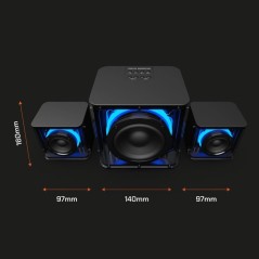 Enceintes gaming - NOVA GAMING - Serpentis - LED RGB - Noir