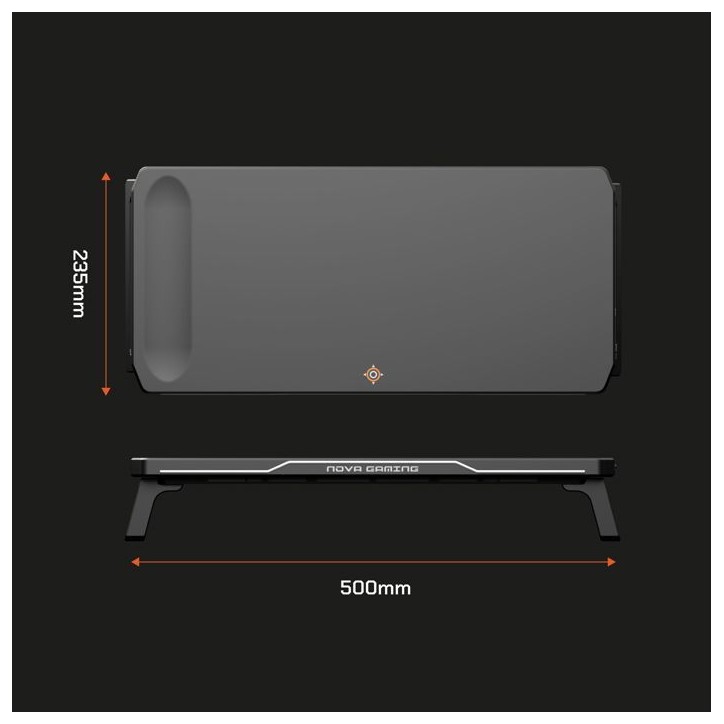Réhausseur d'écran - NOVA GAMING - Celestium - Hub intégré - LED RGB - Noir Réhausseur d'écran - NOVA GAMING - Celestium - Hub intégré - LED RGB - Noir