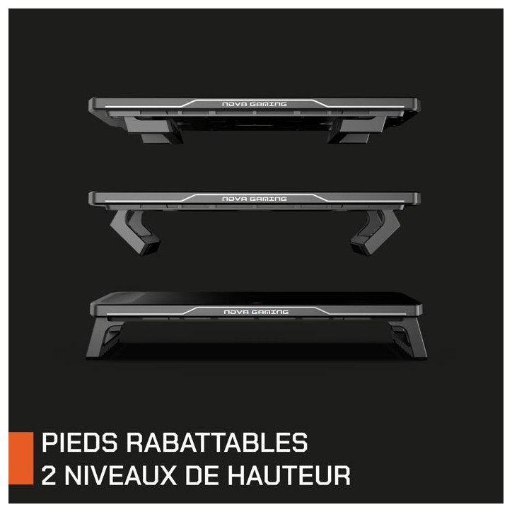 Réhausseur d'écran - NOVA GAMING - Celestium - Hub intégré - LED RGB - Noir Réhausseur d'écran - NOVA GAMING - Celestium - Hub intégré - LED RGB - Noir