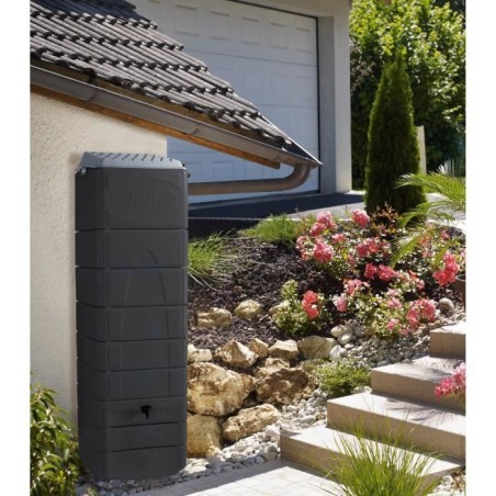 Récupérateur d'eau mural - BELLI - 650 L - Anthracite