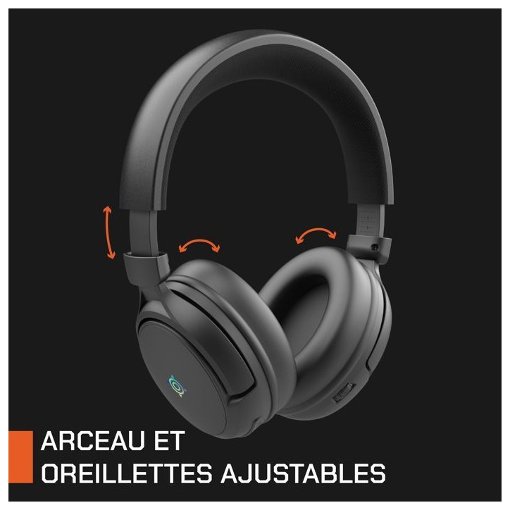 Casque gamer sans fil - NOVA GAMING - Atlas - Micro amovible - LED RGB - Noir Casque gamer sans fil - NOVA GAMING - Atlas - Micro amovible - LED RGB - Noir