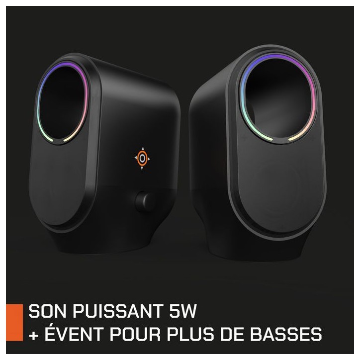 Enceintes bluetooth gaming - NOVA GAMING - Cygnus - LED RGB - Noir Enceintes bluetooth gaming - NOVA GAMING - Cygnus - LED RGB - Noir