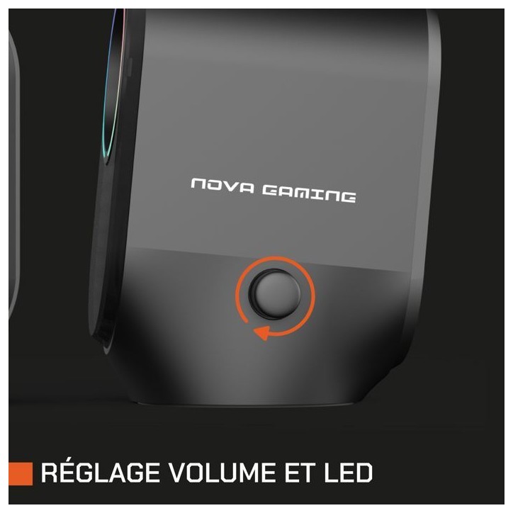 Enceintes bluetooth gaming - NOVA GAMING - Cygnus - LED RGB - Noir Enceintes bluetooth gaming - NOVA GAMING - Cygnus - LED RGB - Noir