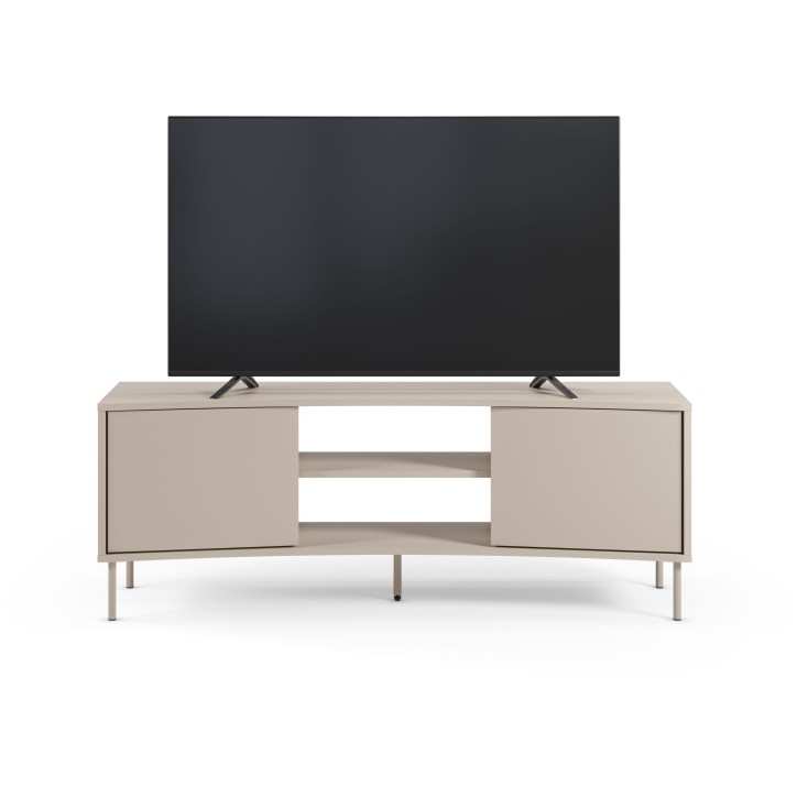 Meuble TV NOVA – Creme – Forme incurvée – 2 portes, 2 niches – 150 x 40 x 55 cm Meuble TV NOVA – Creme – Forme incurvée – 2 portes, 2 niches – 150 x 40 x 55 cm