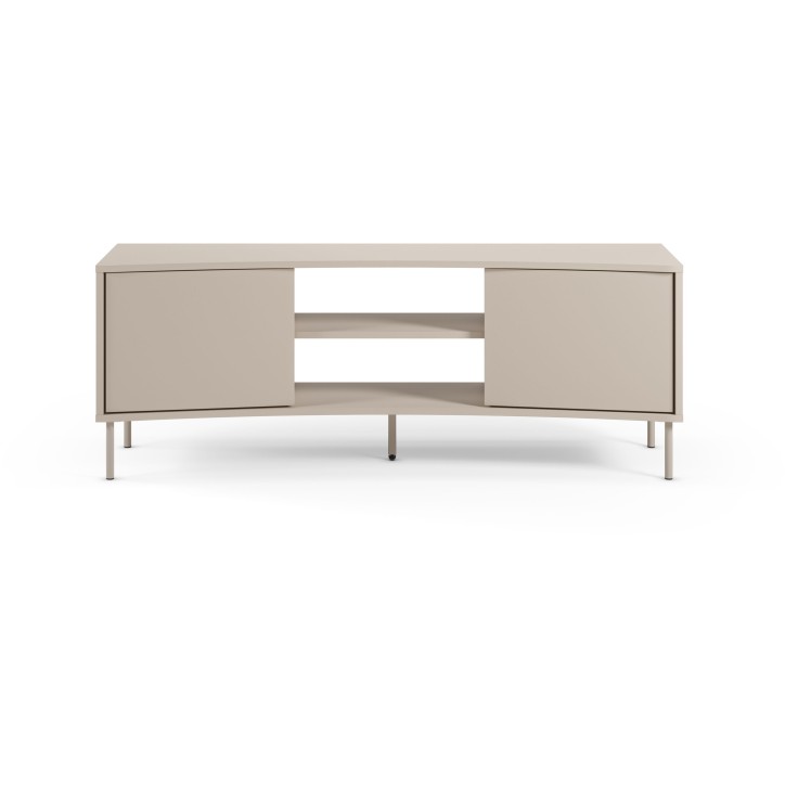 Meuble TV NOVA – Creme – Forme incurvée – 2 portes, 2 niches – 150 x 40 x 55 cm Meuble TV NOVA – Creme – Forme incurvée – 2 portes, 2 niches – 150 x 40 x 55 cm