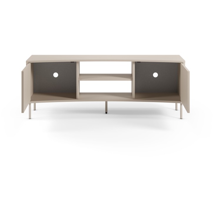 Meuble TV NOVA – Creme – Forme incurvée – 2 portes, 2 niches – 150 x 40 x 55 cm Meuble TV NOVA – Creme – Forme incurvée – 2 portes, 2 niches – 150 x 40 x 55 cm