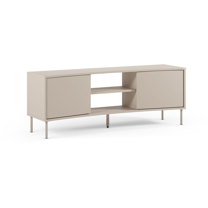 Meuble TV NOVA – Creme – Forme incurvée – 2 portes, 2 niches – 150 x 40 x 55 cm Meuble TV NOVA – Creme – Forme incurvée – 2 portes, 2 niches – 150 x 40 x 55 cm