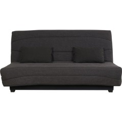 Canapé convertible clic-clac SIMMONS - Couchage régulier - 3 places - Tissu Noir - 188 x 95 x 99 cm - NOVA