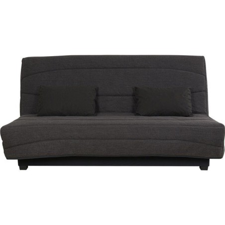 Canapé convertible clic-clac SIMMONS - Couchage régulier - 3 places - Tissu Noir - 188 x 95 x 99 cm - NOVA