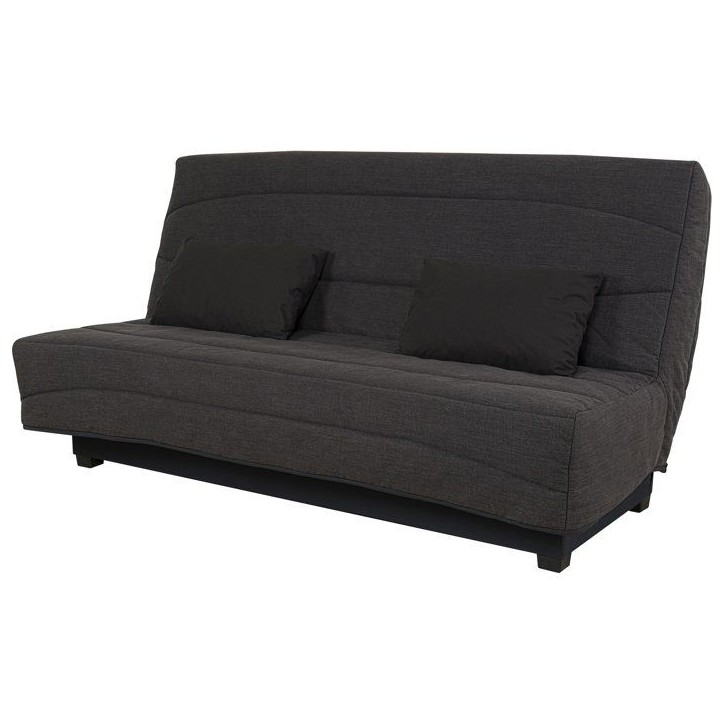 Canapé convertible clic-clac SIMMONS - Couchage régulier - 3 places - Tissu Noir - 188 x 95 x 99 cm - NOVA Canapé convertible clic-clac SIMMONS - Couchage régulier - 3 places - Tissu Noir - 188 x 95 x 99 cm - NOVA