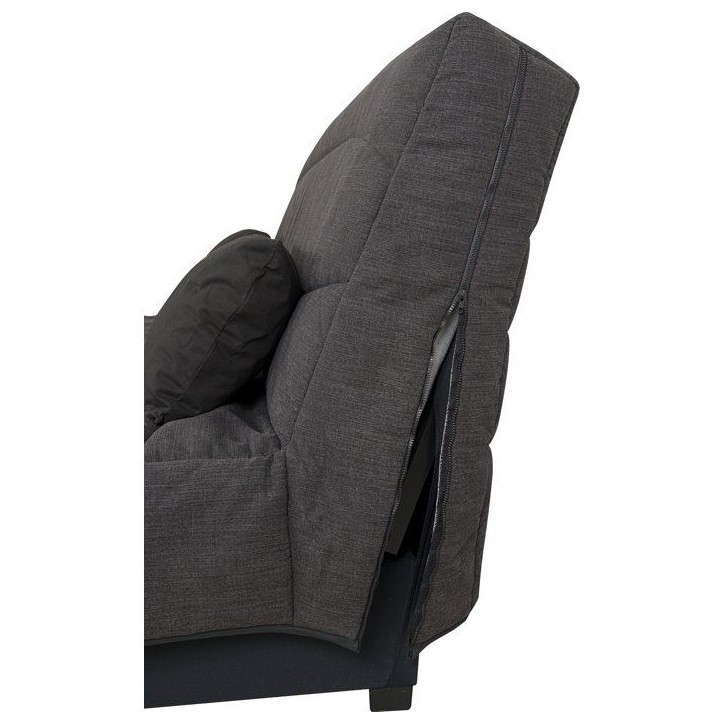 Canapé convertible clic-clac SIMMONS - Couchage régulier - 3 places - Tissu Noir - 188 x 95 x 99 cm - NOVA Canapé convertible clic-clac SIMMONS - Couchage régulier - 3 places - Tissu Noir - 188 x 95 x 99 cm - NOVA