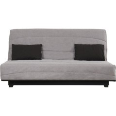 Canapé convertible clic-clac SIMMONS - Couchage régulier - 3 places - Tissu Gris - 188 x 95 x 99 cm - NOVA