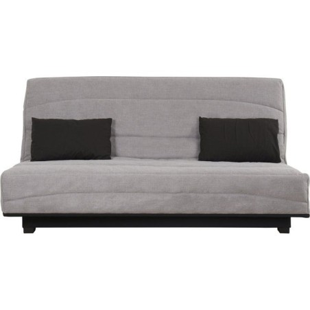 Canapé convertible clic-clac SIMMONS - Couchage régulier - 3 places - Tissu Gris - 188 x 95 x 99 cm - NOVA