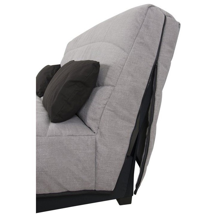 Canapé convertible clic-clac SIMMONS - Couchage régulier - 3 places - Tissu Gris - 188 x 95 x 99 cm - NOVA Canapé convertible clic-clac SIMMONS - Couchage régulier - 3 places - Tissu Gris - 188 x 95 x 99 cm - NOVA