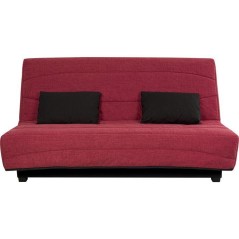 Canapé convertible clic-clac SIMMONS - Couchage régulier - 3 places - Tissu Framboise - 188 x 95 x 99 cm - NOVA