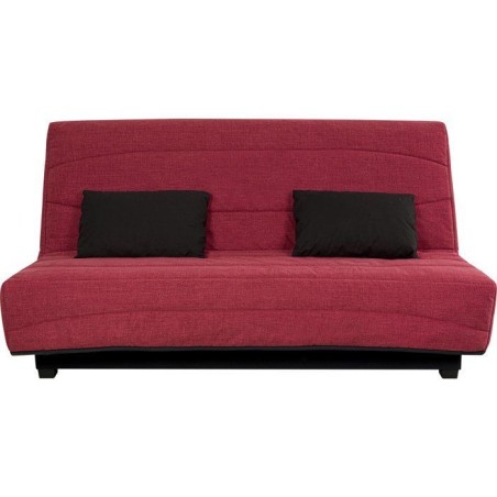 Canapé convertible clic-clac SIMMONS - Couchage régulier - 3 places - Tissu Framboise - 188 x 95 x 99 cm - NOVA