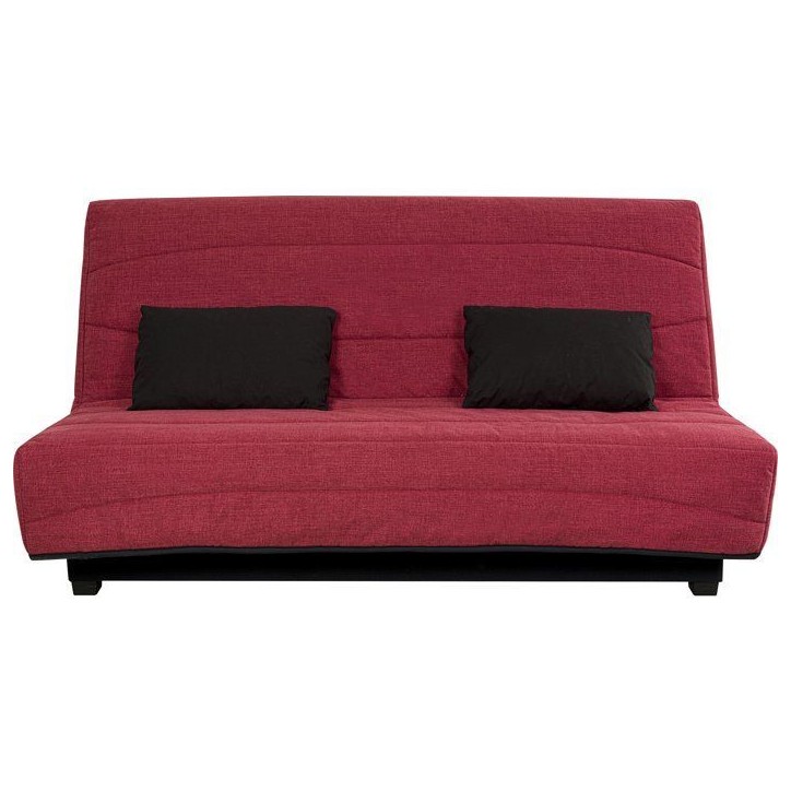 Canapé convertible clic-clac SIMMONS - Couchage régulier - 3 places - Tissu Framboise - 188 x 95 x 99 cm - NOVA Canapé convertible clic-clac SIMMONS - Couchage régulier - 3 places - Tissu Framboise - 188 x 95 x 99 cm - NOVA