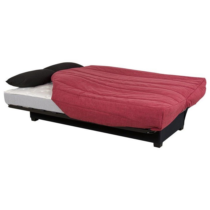 Canapé convertible clic-clac SIMMONS - Couchage régulier - 3 places - Tissu Framboise - 188 x 95 x 99 cm - NOVA Canapé convertible clic-clac SIMMONS - Couchage régulier - 3 places - Tissu Framboise - 188 x 95 x 99 cm - NOVA
