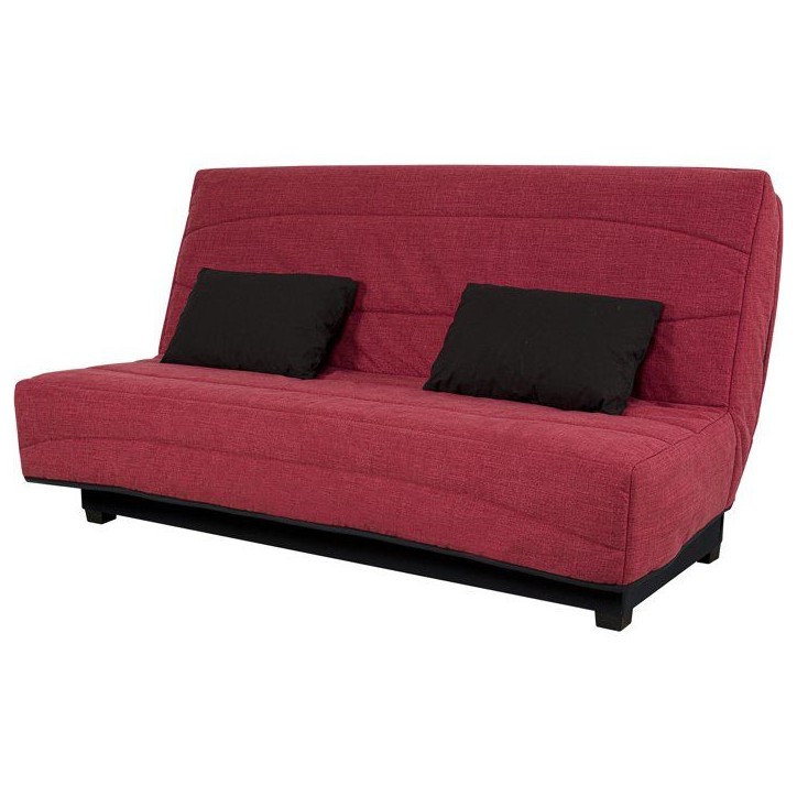 Canapé convertible clic-clac SIMMONS - Couchage régulier - 3 places - Tissu Framboise - 188 x 95 x 99 cm - NOVA Canapé convertible clic-clac SIMMONS - Couchage régulier - 3 places - Tissu Framboise - 188 x 95 x 99 cm - NOVA