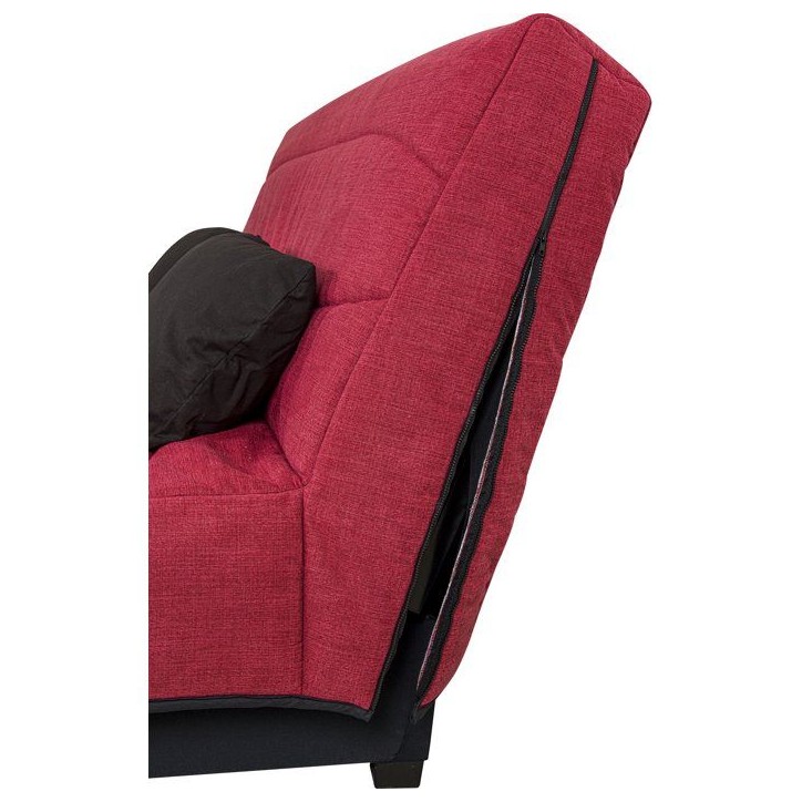 Canapé convertible clic-clac SIMMONS - Couchage régulier - 3 places - Tissu Framboise - 188 x 95 x 99 cm - NOVA Canapé convertible clic-clac SIMMONS - Couchage régulier - 3 places - Tissu Framboise - 188 x 95 x 99 cm - NOVA