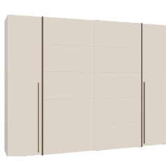 Armoire - Décor Sable- 2 portes battantes + 2 portes coulissantes - L