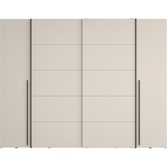 Armoire - Décor Sable- 2 portes battantes + 2 portes coulissantes - L