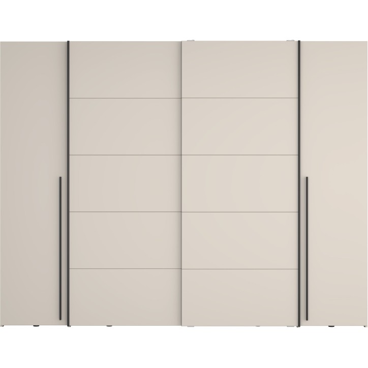Armoire - Décor Sable- 2 portes battantes + 2 portes coulissantes - L270 x P61 x H210cm - NARAGO Armoire - Décor Sable- 2 portes battantes + 2 portes coulissantes - L270 x P61 x H210cm - NARAGO