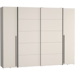 Armoire - Décor Sable- 2 portes battantes + 2 portes coulissantes - L
