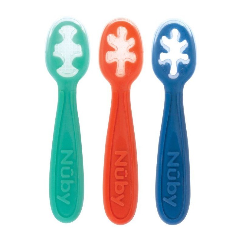 Lot de 3 premieres cuilleres bébé - NUBY - Silicone - Des 6 mois - B