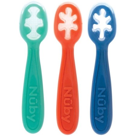 Lot de 3 premieres cuilleres bébé - NUBY - Silicone - Des 6 mois - B
