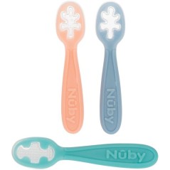 Lot de 3 premieres cuilleres bébé - NUBY - Silicone - Des 6 mois - R