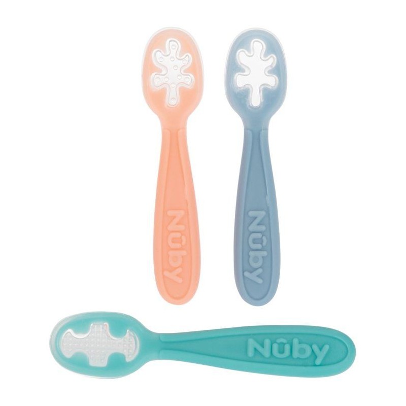 Lot de 3 premieres cuilleres bébé - NUBY - Silicone - Des 6 mois - R
