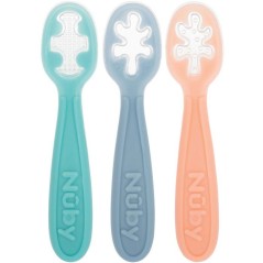 Lot de 3 premieres cuilleres bébé - NUBY - Silicone - Des 6 mois - R