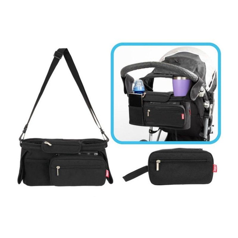 Organisateur de poussette Deluxe - NUBY - Pochette amovible - Noir
