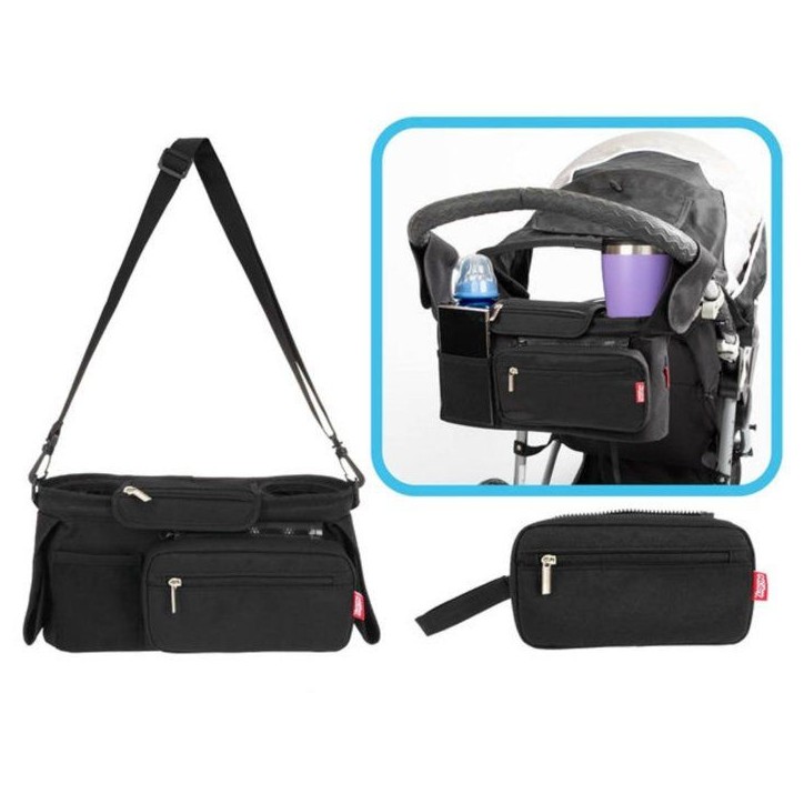 Organisateur de poussette Deluxe - NUBY - Pochette amovible - Noir Organisateur de poussette Deluxe - NUBY - Pochette amovible - Noir