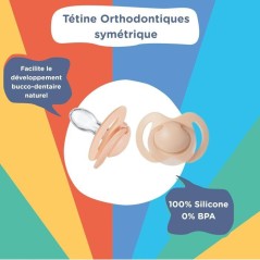Lot de 5 sucettes orthodontiques - NUBY - Silicone - 6-18 mois - Multi