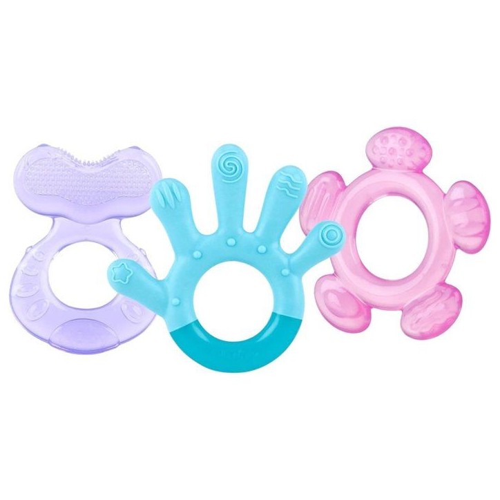 Anneaux de dentition 3 étapes - NUBY - 3 Step Teether - Compatible avec le réfrigérateur - Des 3 mois - Bleu / Violet / Rose Anneaux de dentition 3 étapes - NUBY - 3 Step Teether - Compatible avec le réfrigérateur - Des 3 mois - Bleu / Violet / Rose