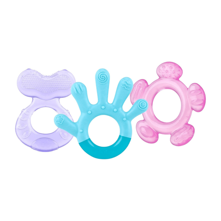 Anneaux de dentition 3 étapes - NUBY - 3 Step Teether - Compatible avec le réfrigérateur - Des 3 mois - Bleu / Violet / Rose Anneaux de dentition 3 étapes - NUBY - 3 Step Teether - Compatible avec le réfrigérateur - Des 3 mois - Bleu / Violet / Rose