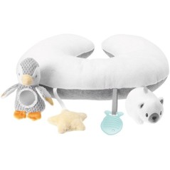 Coussin intéractif moelleux - NUBY - Tummy Time - Gris / Blanc