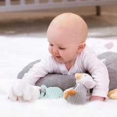 Coussin intéractif moelleux - NUBY - Tummy Time - Gris / Blanc