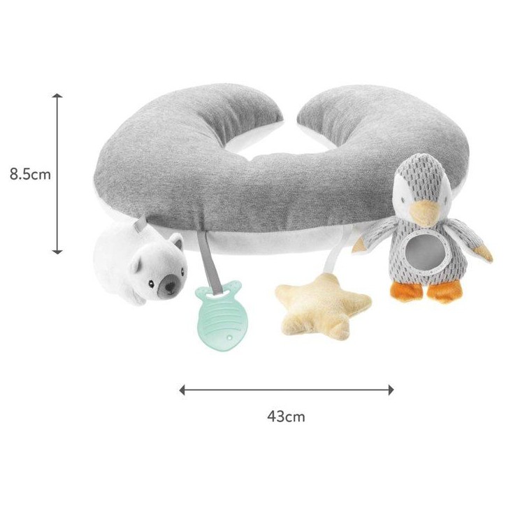 Coussin intéractif moelleux - NUBY - Tummy Time - Gris / Blanc Coussin intéractif moelleux - NUBY - Tummy Time - Gris / Blanc